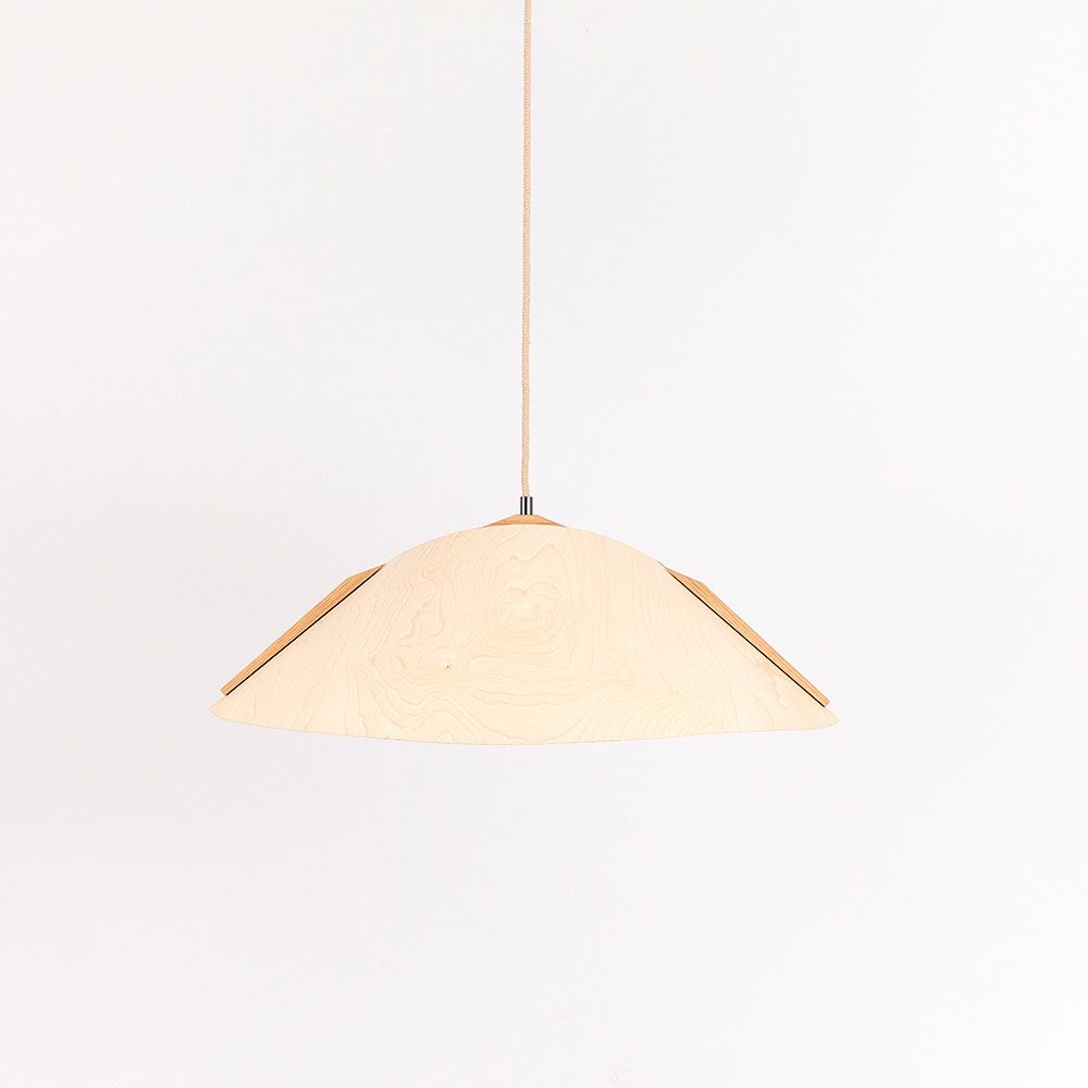 Lámpara colgante de madera con pantalla Ø 62cm cónica
