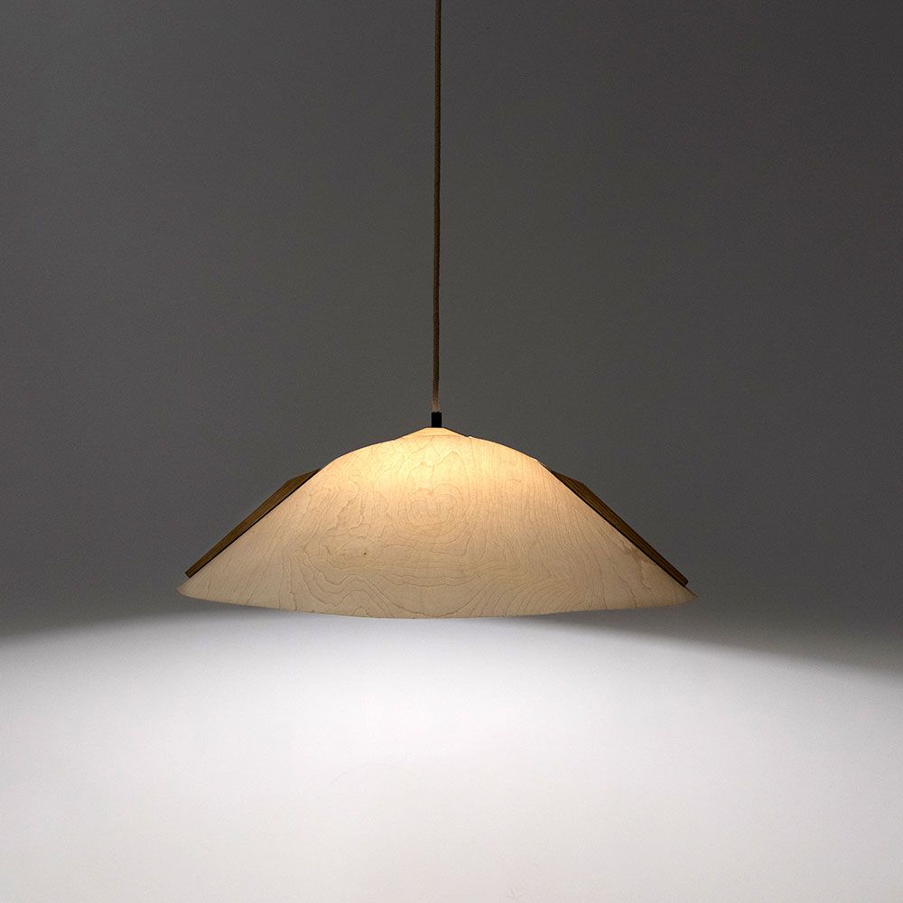 Lámpara colgante de madera con pantalla Ø 62cm cónica