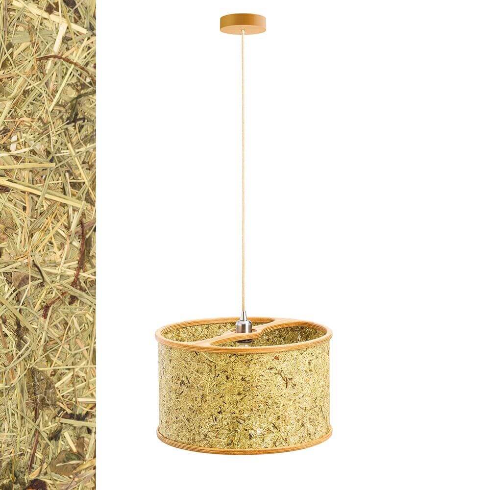 Træ hængende lampe med en heousel