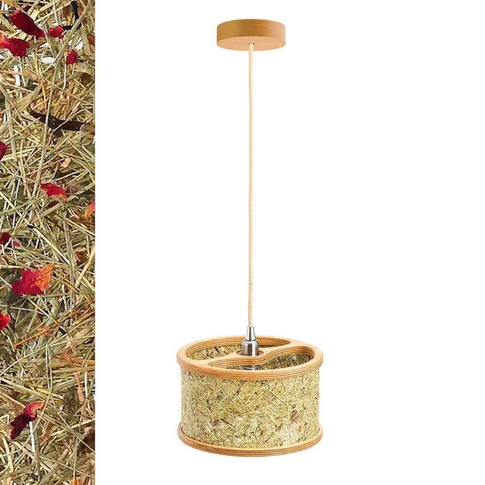 Træ hængende lampe med en heousel