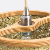Træ hængende lampe med en heousel