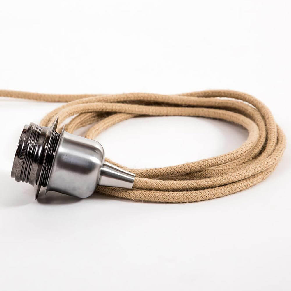 Træ hængende lampe med en heousel