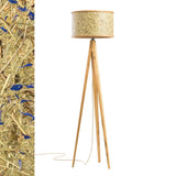 Wooden floor lamp 163cm with hay shade