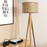 Wooden floor lamp 163cm with hay shade