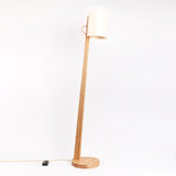 Wooden floor lamp with shade cylindrical 167cm