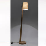 Wooden floor lamp with shade cylindrical 167cm