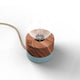 Holz Tischlampe Ø 11cm in Skandinavischem Design mit Glas und pastellblauer Basis für gemütliche Wohnatmosphäre.