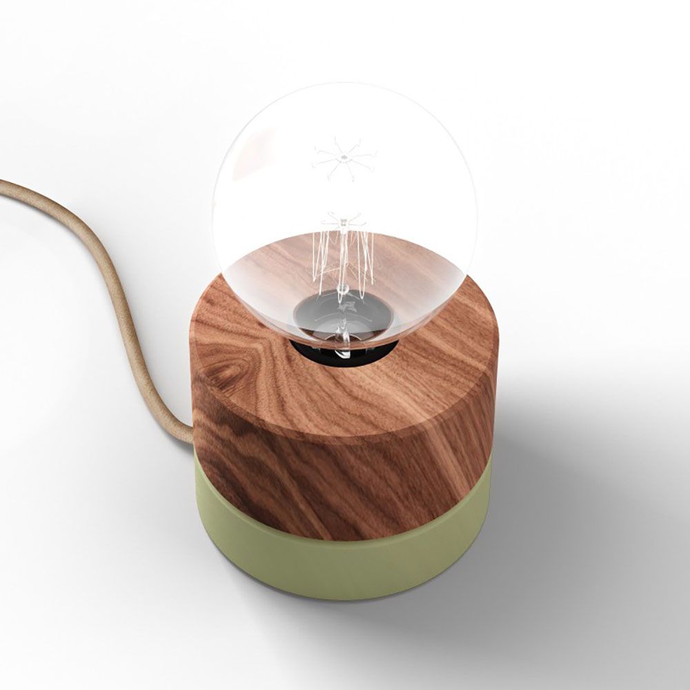 Lampe de table en bois Ø 11 cm en 3 types de bois