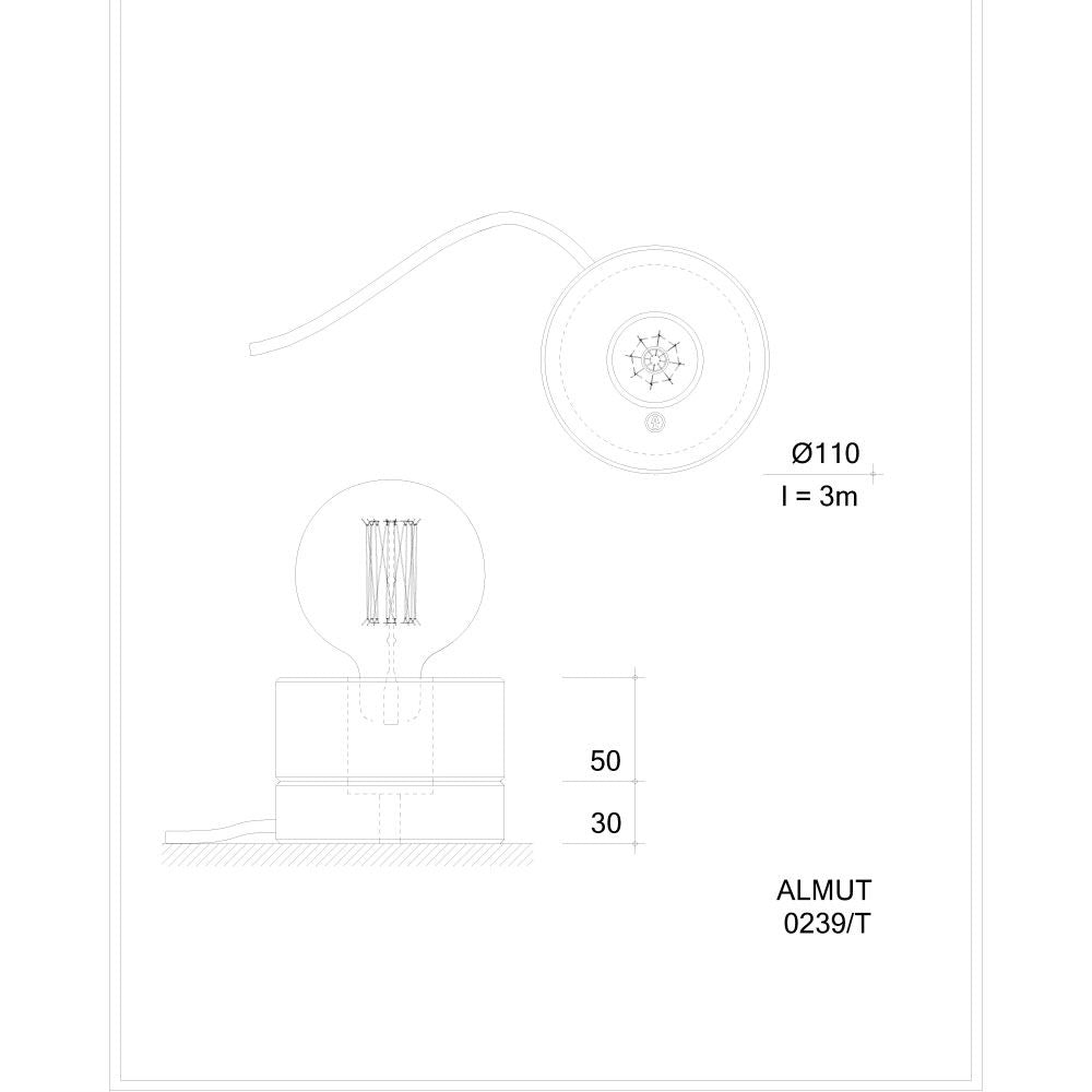 Träbordslampa Ø 11 cm i 3 typer av trä