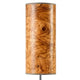 Holz-Tischlampe Arboreus mit Olivesche-Maser, zylindrischer Schirm in echtem Holzfurnier.