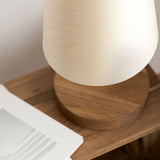 Wooden Table Lamp with Shade Cylindrical