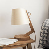 Wooden Table Lamp with Shade Cylindrical