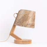 Wooden Table Lamp with Shade Cylindrical