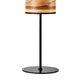 Holz-Tischleuchte Arboreus 50cm Satin Nussbaum mit zylindrischem Schirm und schwarzem Lampenfuß