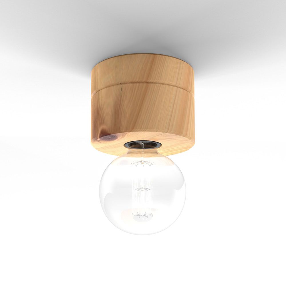 Wooden wall &amp; ceiling light Ø 11cm in 3 types of wood