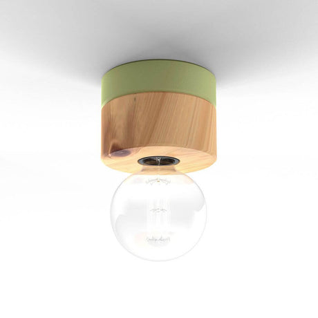 Ściana drewna i lampa sufitowa Ø 11 cm w 3 rodzajach drewna