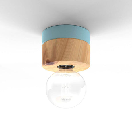 Ściana drewna i lampa sufitowa Ø 11 cm w 3 rodzajach drewna