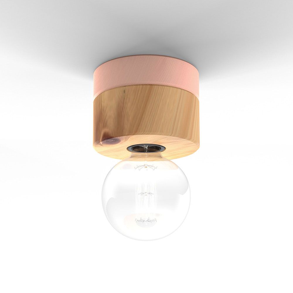 Wooden wall &amp; ceiling light Ø 11cm in 3 types of wood