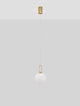 Hook LED Pendelleuchte Ø 18cm 3000K Gold-Gebürstet, Weiß über einem grauen Hintergrund.