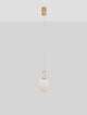 Hook LED Pendelleuchte Ø 18cm 3000K Gold-Gebürstet, Weiß - moderne Glas-Metall Pendelleuchte in elegantem Design.