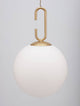 Hook LED Pendelleuchte Ø 18cm 3000K Gold-Gebürstet, Weiß - moderne, stilvolle Pendelleuchte aus Glas und Metall.