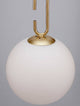 Hook LED Pendelleuchte Ø 18cm 3000K Gold-Gebürstet, Weiß - moderne Glas- und Metallleuchte für stilvolles Ambiente