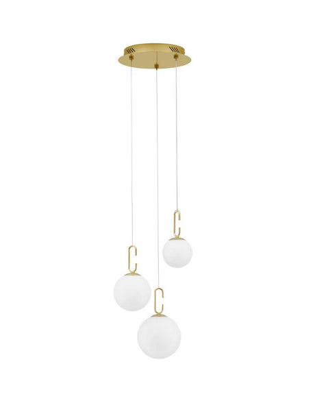 Haak led hanger lamp 3-flame Ø 39 cm 3000k goud geborsteld, wit