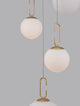 Hook LED Pendelleuchte 5-flammig Ø 42cm 3000K Gold-Gebürstet, Weiß in stilvollem Ambiente
