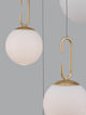 Hook LED Pendelleuchte 5-flammig Ø 42cm 3000K Gold-Gebürstet, Weiß - Moderne hängende Leuchten mit Glas und Metall.