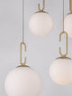 Hook LED Pendelleuchte 7-flammig Ø 56,6cm 3000K Gold-Gebürstet, Weiß in modernem Design