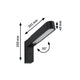 House LED Außenwandleuchte Ito Bewegungssensor Vertikal, schwarze vertikale Außenwandleuchte mit 301×200×40mm, 30° schwenkbare Lichtkopf, IP44