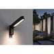House LED Außenwandleuchte Ito Bewegungssensor Vertikal an Hauswand, modernes schwarzes Metallgehäuse, asymmetrische Lichtverteilung, IP44