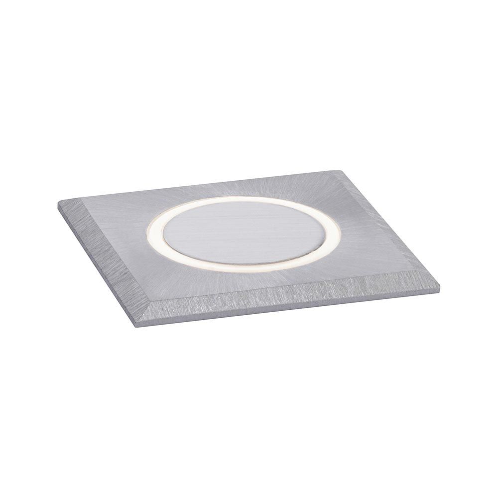 Dekorative LED Bodeneinbaulampe aus gebürstetem Edelstahl, IP67, wasserdicht und rostfrei, für Außenbereiche.