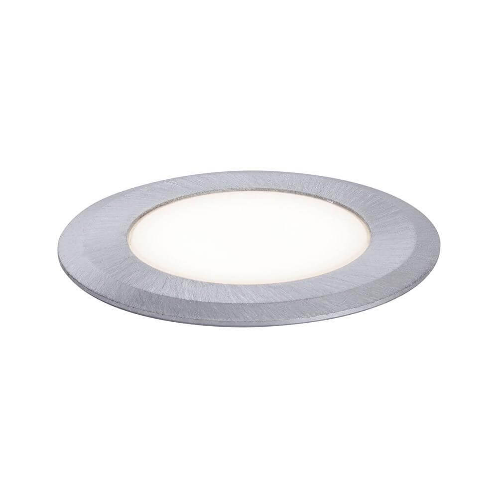 House LED Außen Bodeneinbauleuchte Rund Edelstahl IP67 mit warmweißem Licht und robustem Edelstahl-Design.
