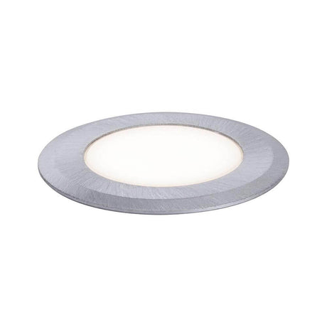 House LED Außen Bodeneinbauleuchte Rund Edelstahl IP67 mit warmweißem Licht und robustem Edelstahl-Design.