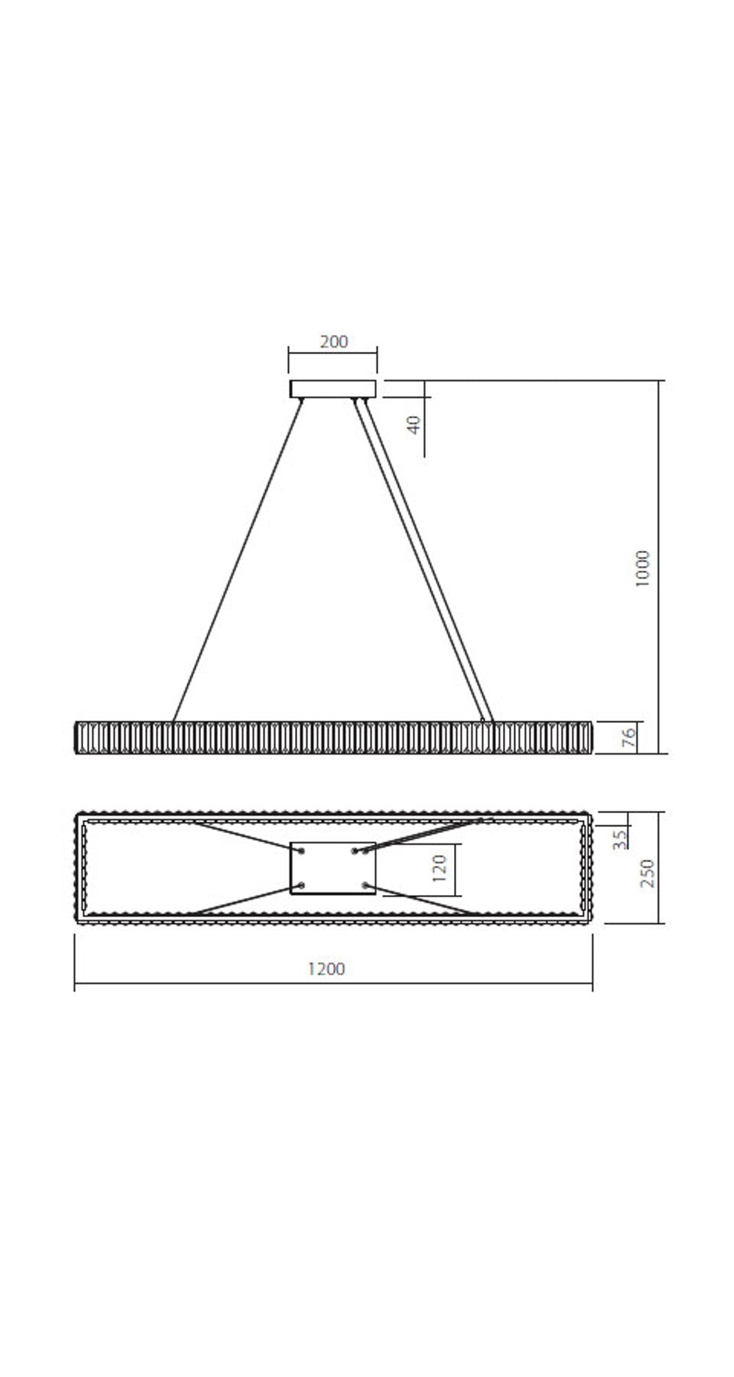 LED-Pendelleuchte Akala 120x25cm Dimmbar