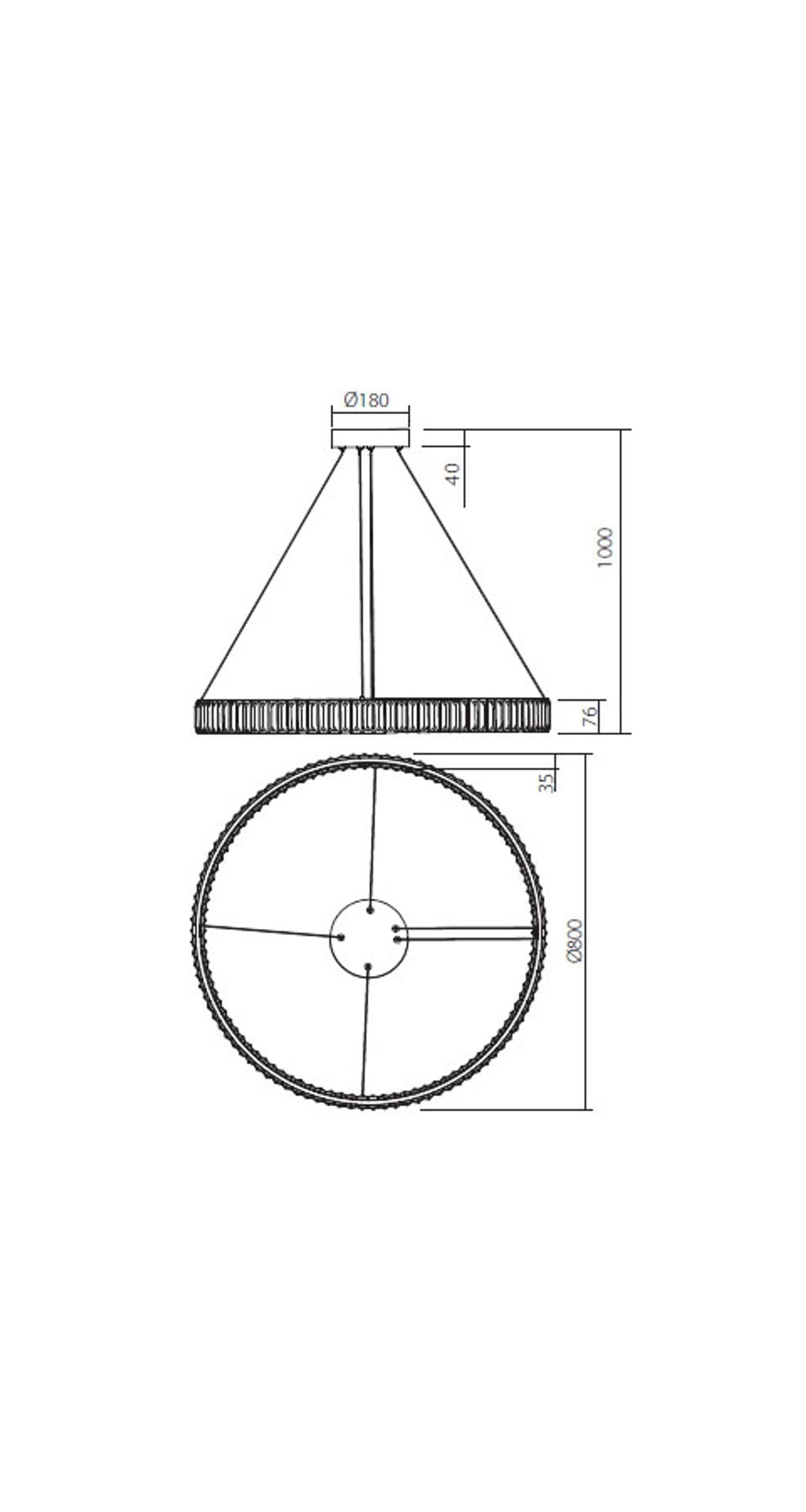 LED-pendelampe Akala Ø 80 cm dæmpbar 