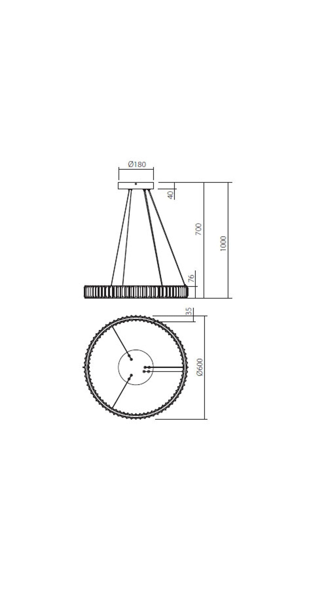 LED-Pendelleuchte Akala Ø 60cm Dimmbar