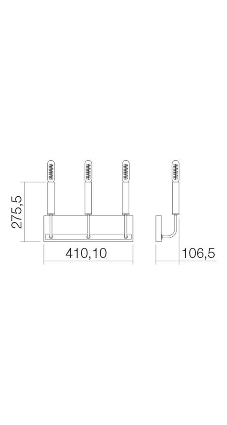 Wandlamp Konig 3-vlammig messingkleur 