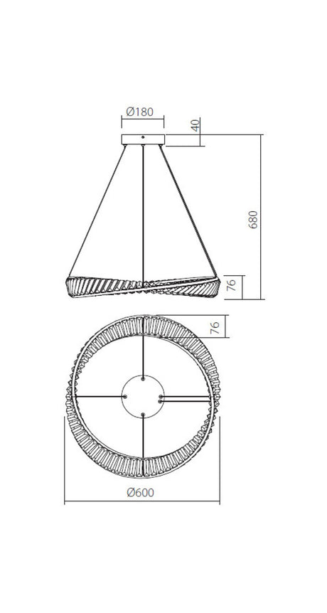 LED-Pendelleuchte Oblige Ø 60cm Dimmbar