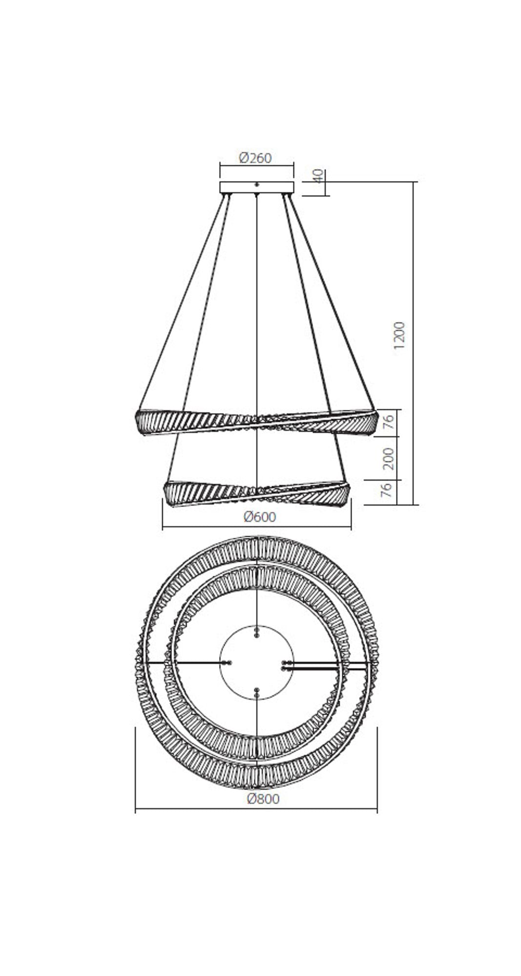 LED-ophængslampe Oblige Ø 60+80cm dæmpbar 