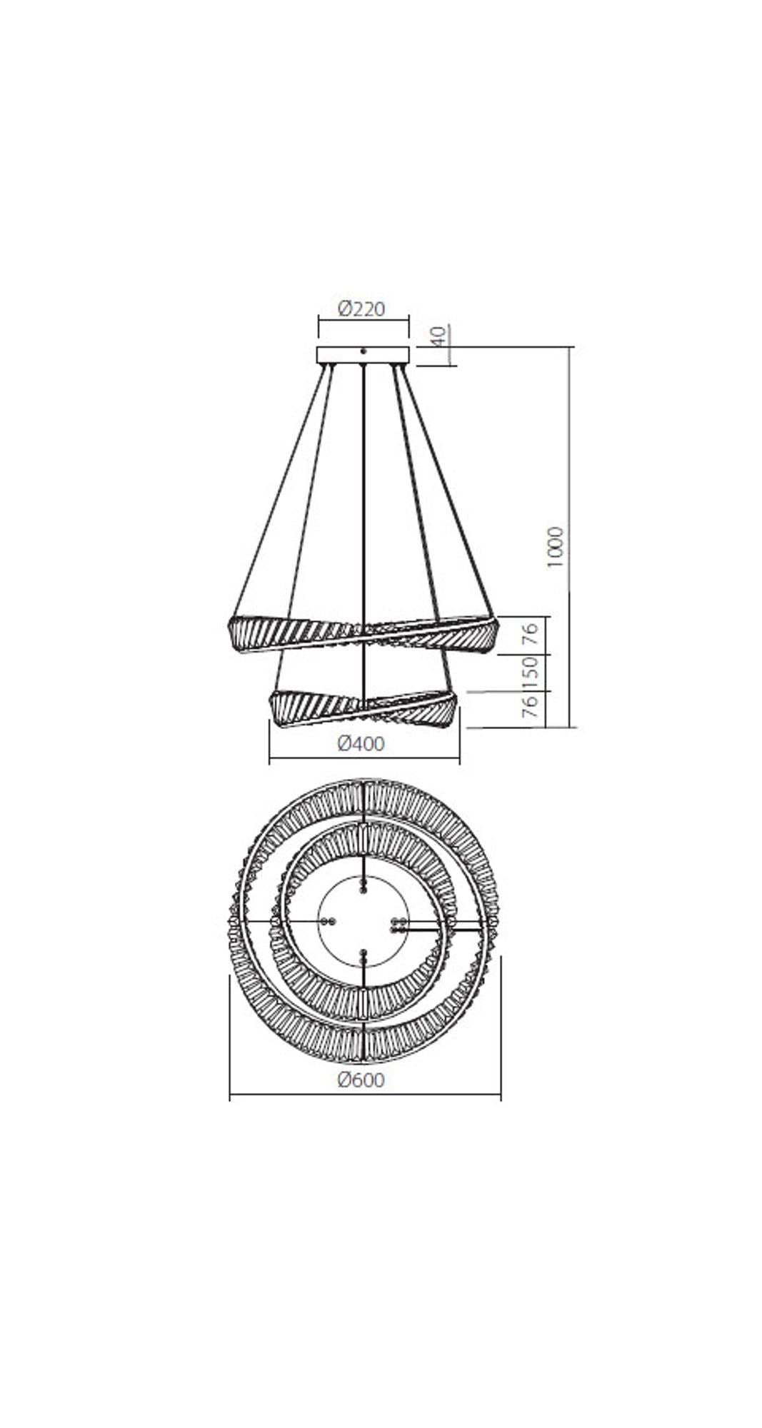 LED-Pendelleuchte Oblige Ø 40+60cm Dimmbar