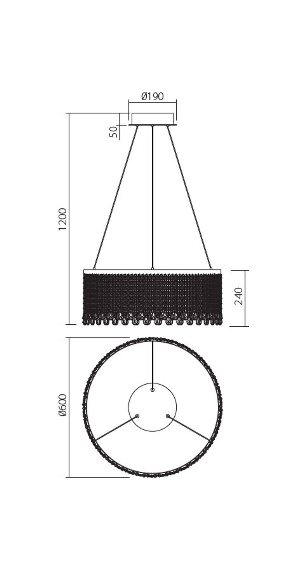 LED-Pendelleuchte Vanesia Ø 60cm Dimmbar
