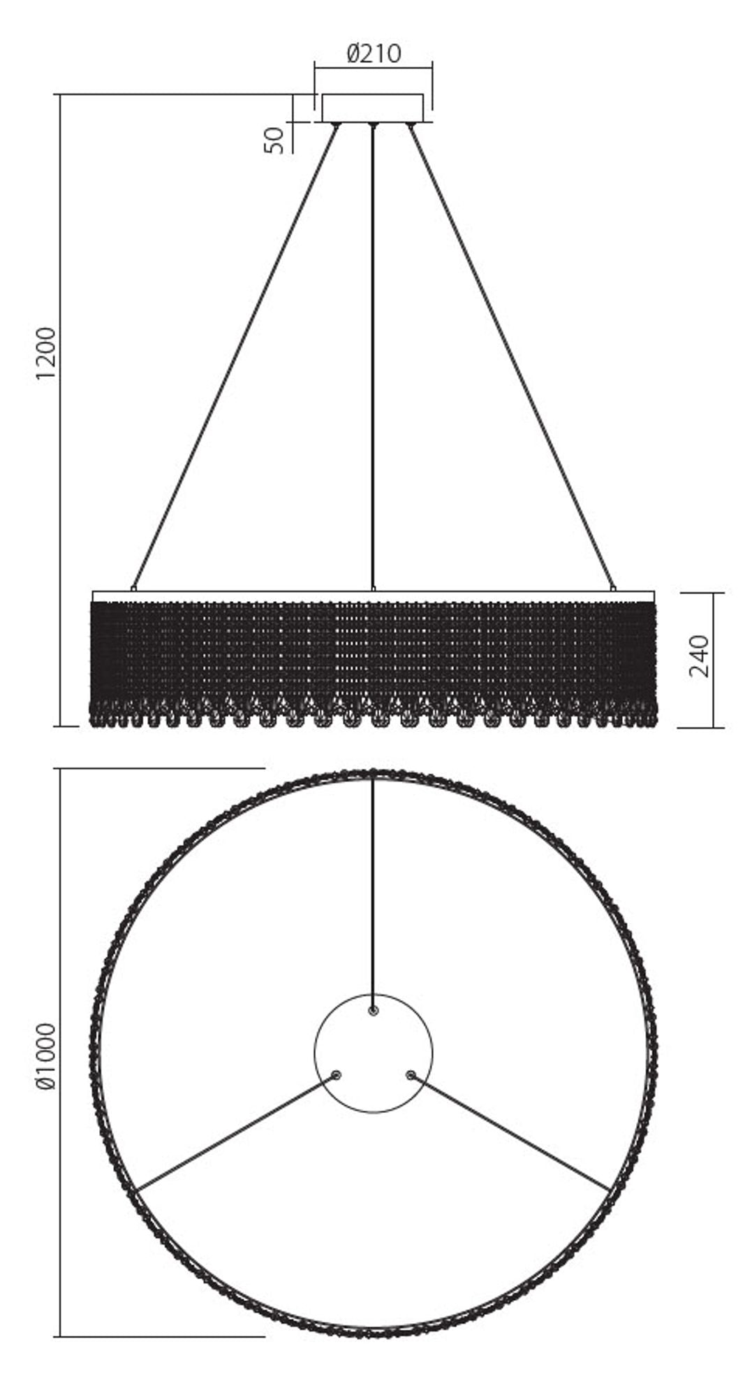 LED-Hängelampe Vanesia Ø 100cm Dimmbar