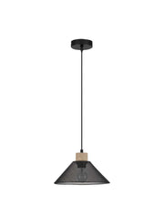 Ian Pendelleuchte E27 Schwarz - stilvolle Vintage-Leuchte aus Metall mit modernem Design in Schwarz.