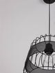 Ian Pendelleuchte E27 Schwarz im Vintage-Stil mit metallischem Lampenschirm und Glühbirne.