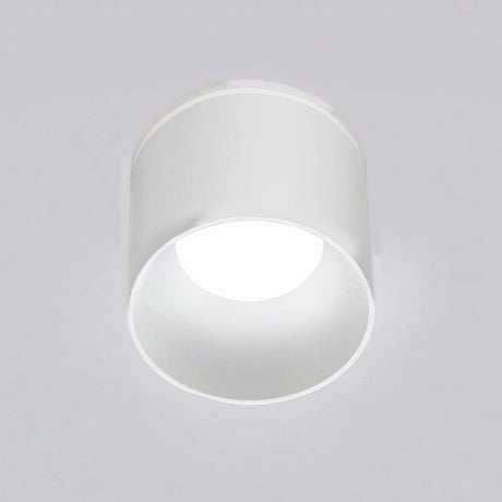 Icone Kone 7 Deckenleuchte aus gedrehtem Aluminium in Weiß, moderne zylinderförmige Lichtquelle.