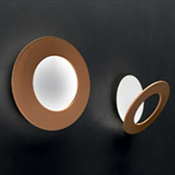 Icone LED Wandleuchte Vera Ø 26cm Weiß, Kupfer bronziert, dimmbar mit drehbarem LED-Ring