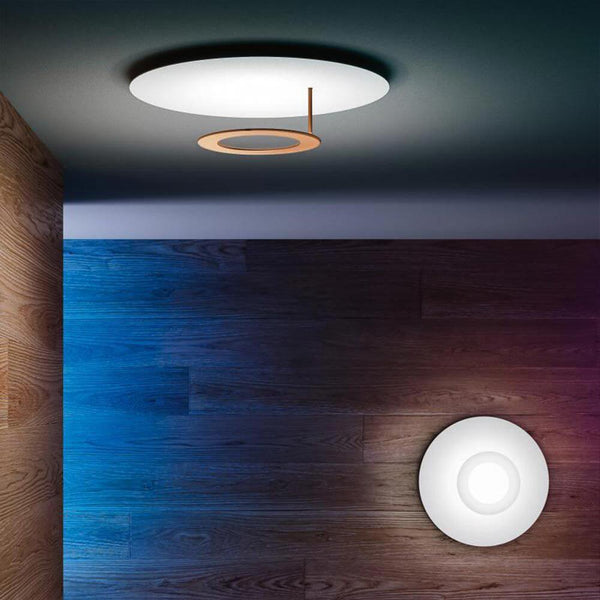 Icone LED Deckenleuchte Vera Ø 50cm Weiß, Kupfer bronziert dimmbare LED-Deckenleuchte mit drehbarem Ring