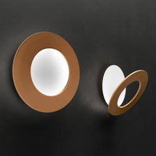 Icone LED Wandleuchte Vera Ø 21cm Weiß, Kupfer bronziert, dimmbar, modern, drehbarer LED-Ring
